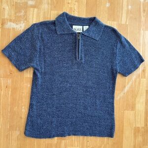 Denim Short Sleeve Sweater